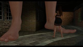 Narrowing Alley ( Giantess, Growth, POV, Foot, Breast expansion )